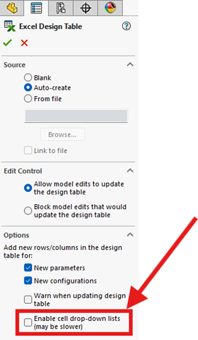 select design table